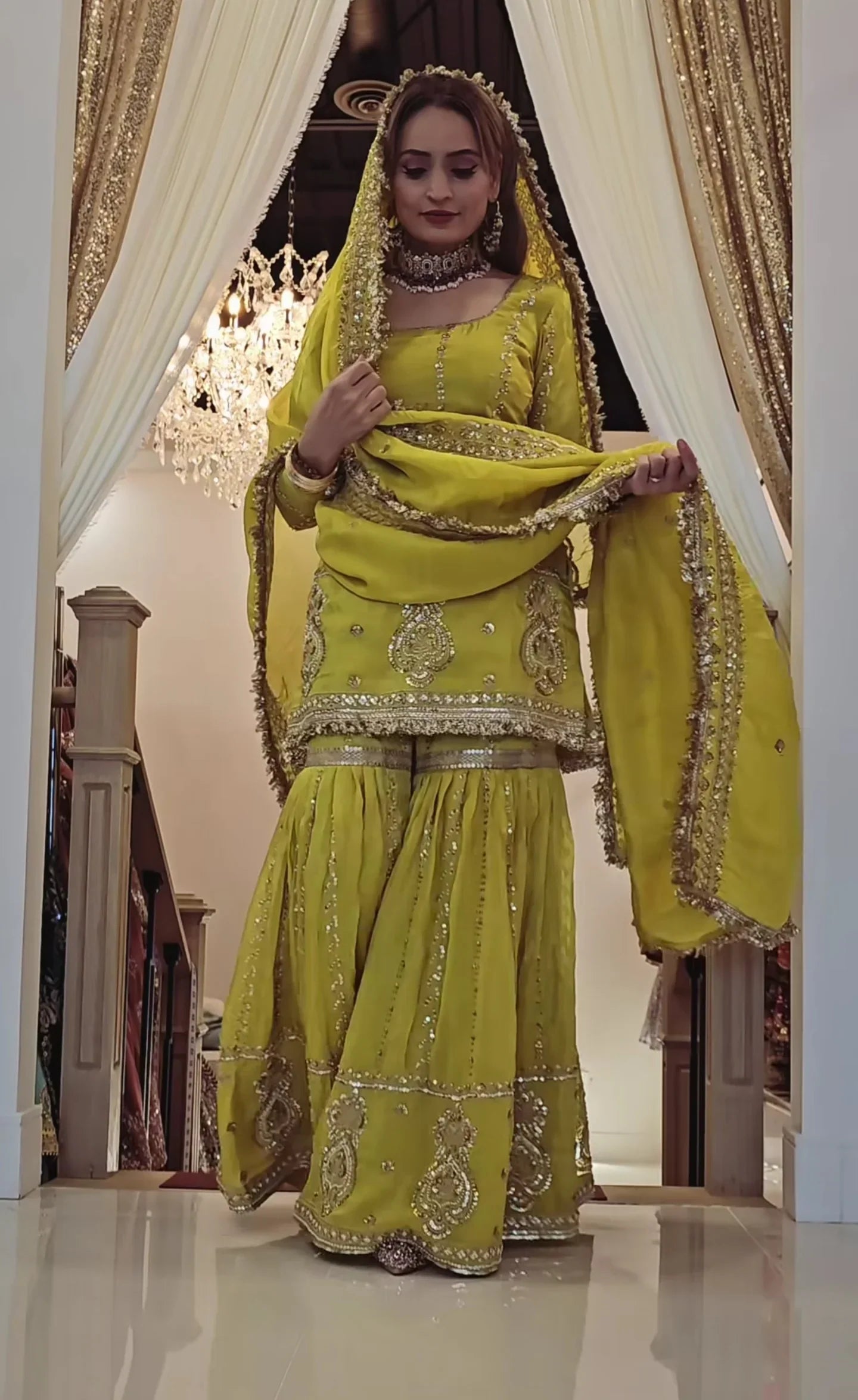 Women's Heavy Embroidered Aque Blue Sharara Set β Premium Party & Festive Wear