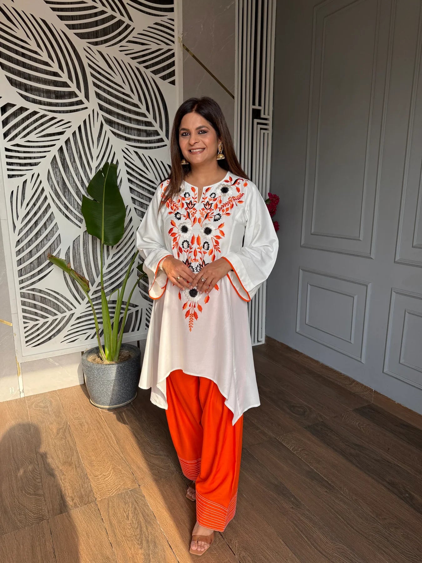 Elegant Embroidered Crap Fabric Daily Wear Suit