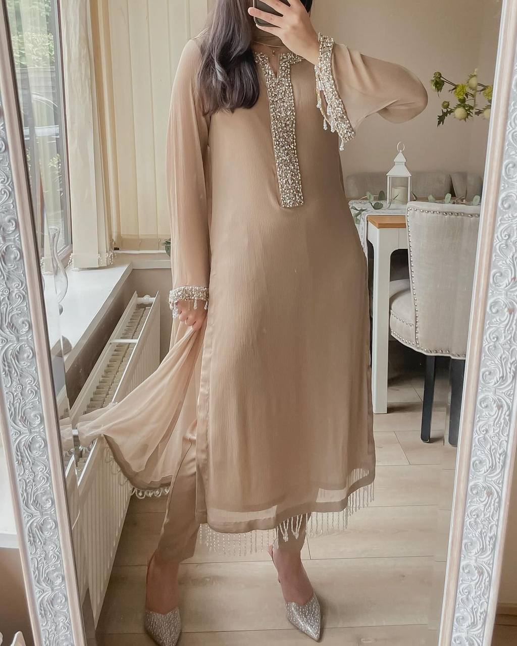 Elegant Fox Georgette Kurta Pant Set with Dupatta