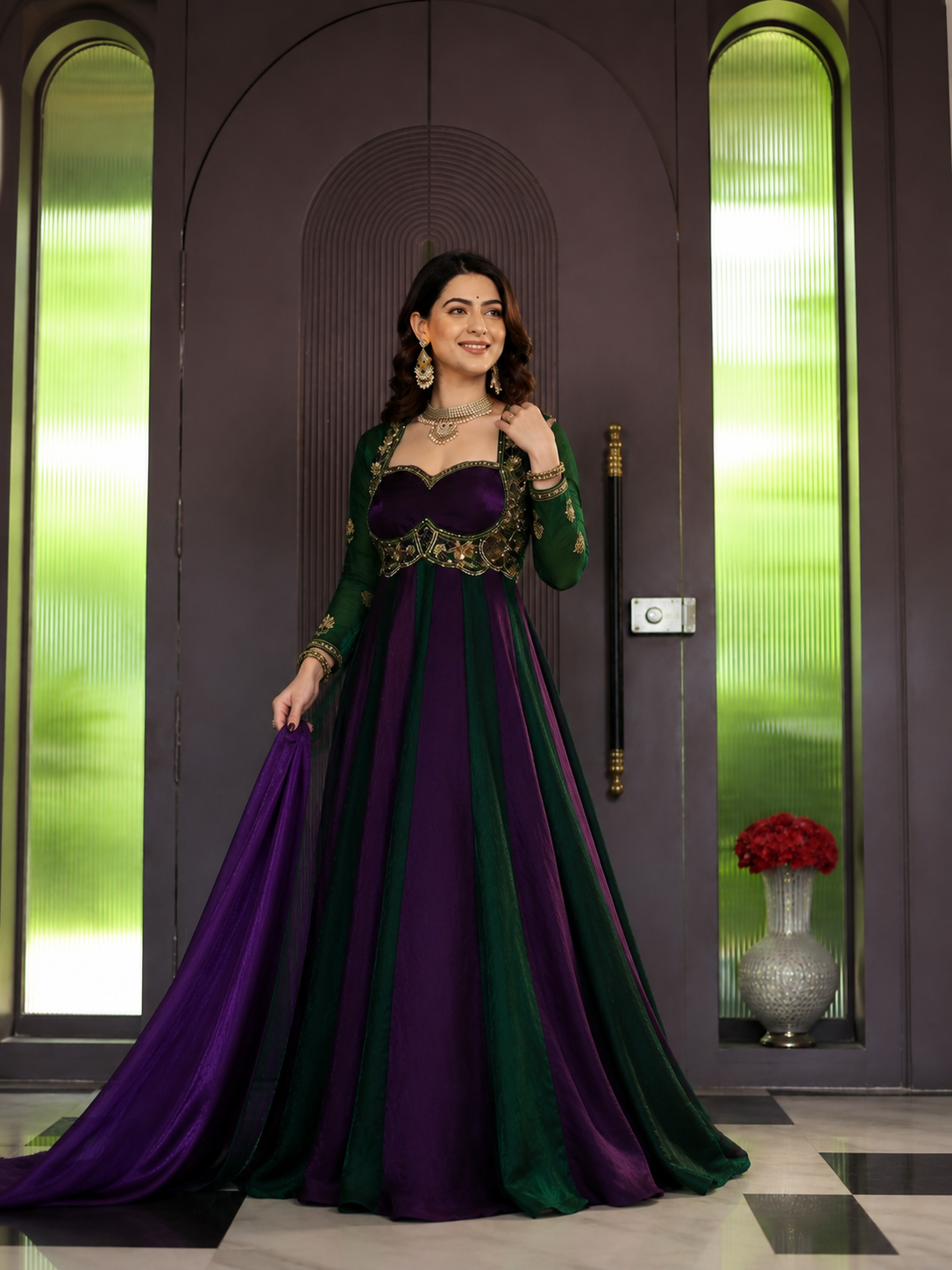 Heavy Fendy Silk Anarkali Suit | Wedding, Party & Traditional Occasion Wear