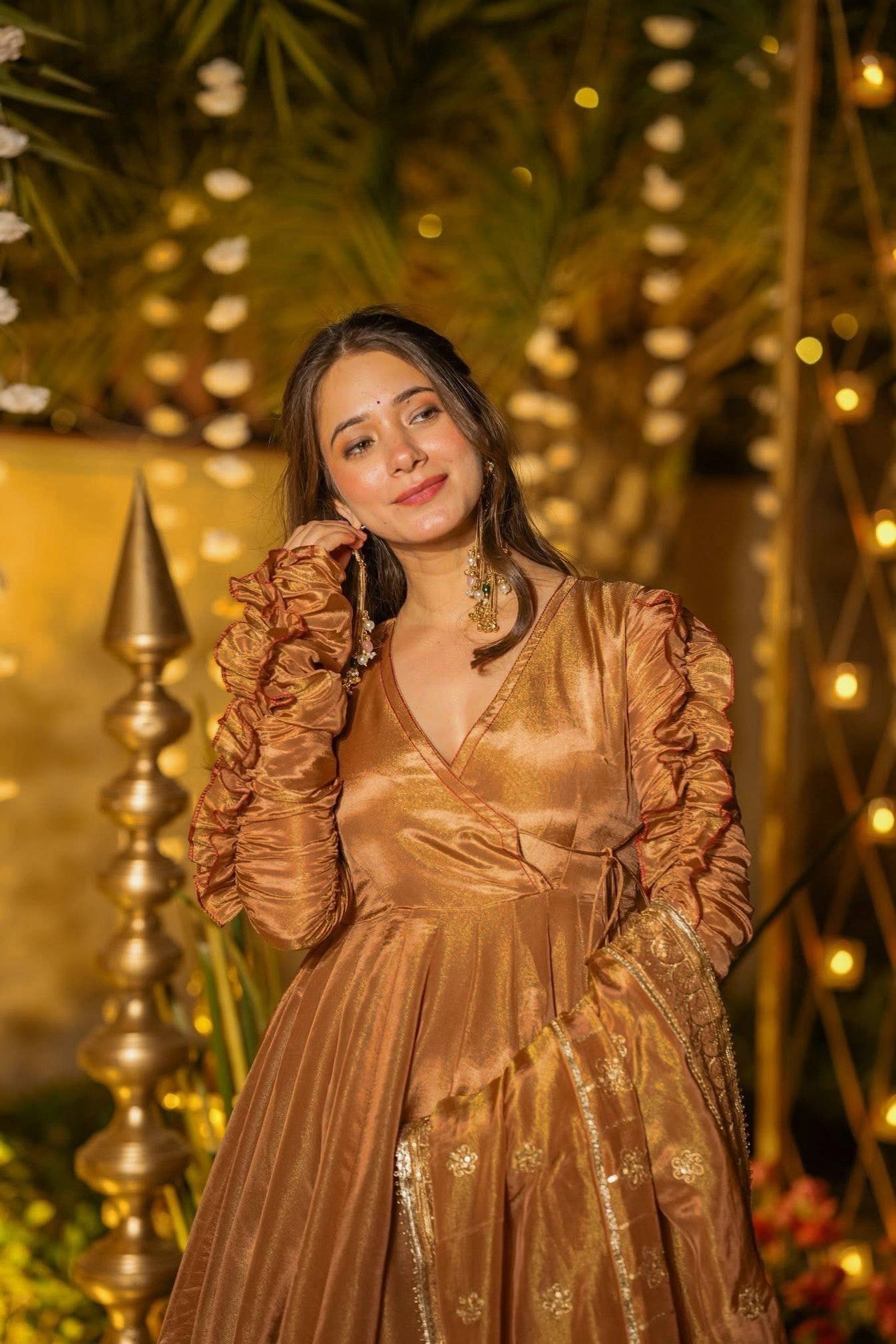 Heavy Fendy Silk Designer Anarkali Suit with Plazzo & Embroidered Dupatta | Ready to Wear Festive & Wedding Wear