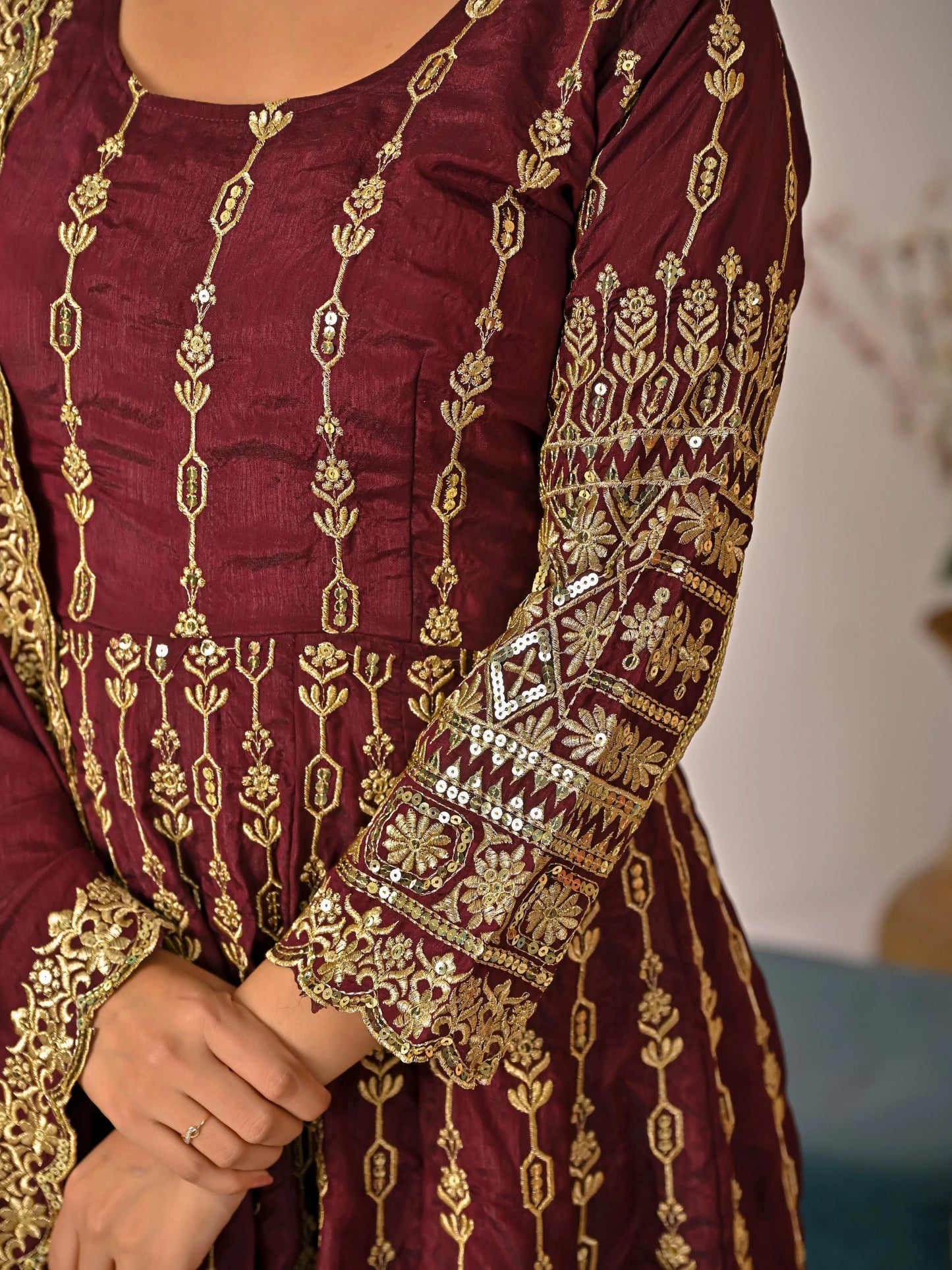 Designer Heavy Embroidered Kurta Palazzo Set with Rich Dupatta