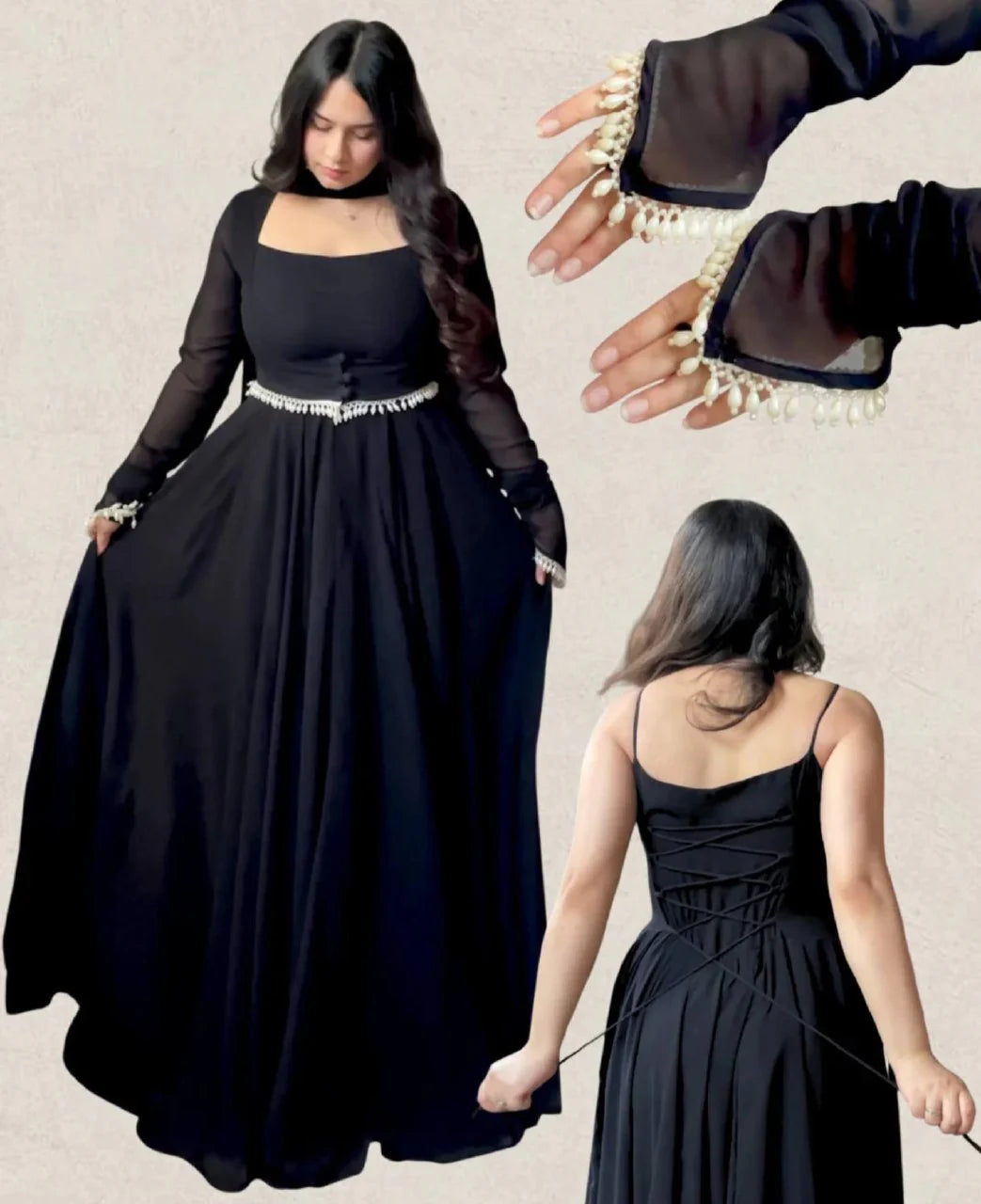 Elegant Designer Faux Georgette Maxi Anarkali Suit Set With Koti & Dupatta