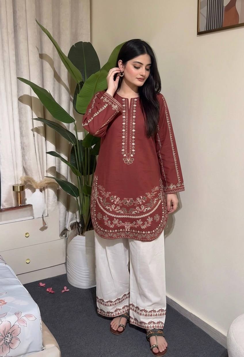 Royal Embroidered Roman Silk Farshi Palazzo Set