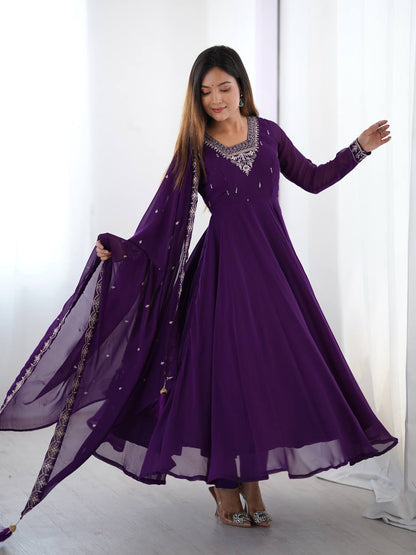 Wedding Special Designer Anarkali Suit with Heavy Flair & Fancy Dupatta