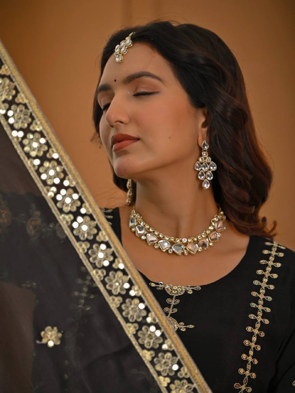 Designer Heavy Vichitra Silk Sharara Palazzo Set