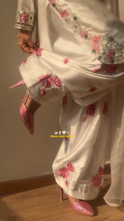 Luxury Crepe Silk Kurta Pant Set with Heavy Embroidery | Eid & Traditional Occasion Wear