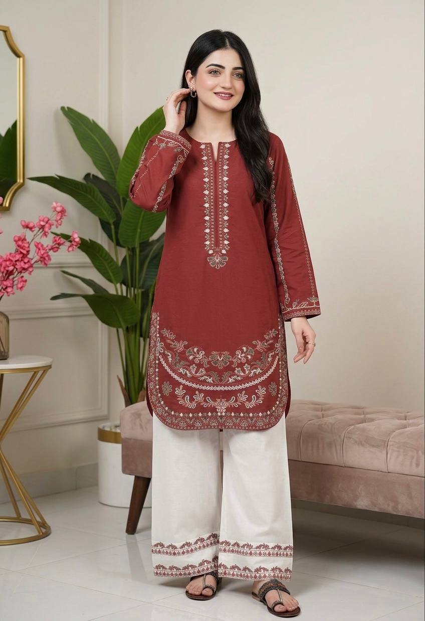 Royal Embroidered Roman Silk Farshi Palazzo Set