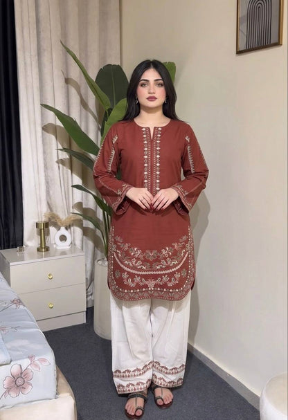 Royal Embroidered Roman Silk Farshi Palazzo Set