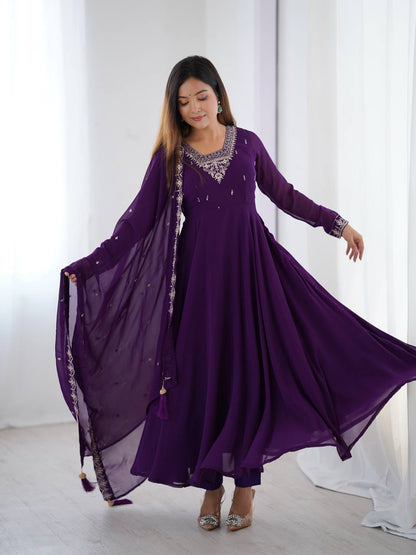 Wedding Special Designer Anarkali Suit with Heavy Flair & Fancy Dupatta
