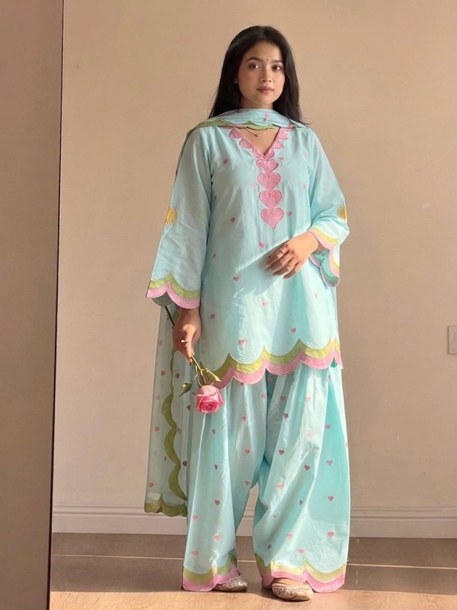 Mal Chanderi Cotton  Farshi Salwar Suit Set