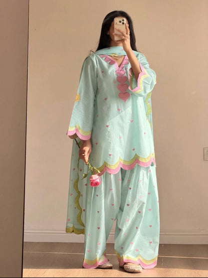 Mal Chanderi Cotton  Farshi Salwar Suit Set