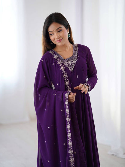 Wedding Special Designer Anarkali Suit with Heavy Flair & Fancy Dupatta