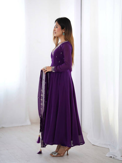 Wedding Special Designer Anarkali Suit with Heavy Flair & Fancy Dupatta