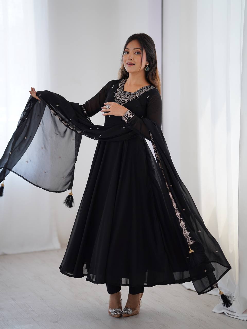 Wedding Special Designer Anarkali Suit with Heavy Flair & Fancy Dupatta