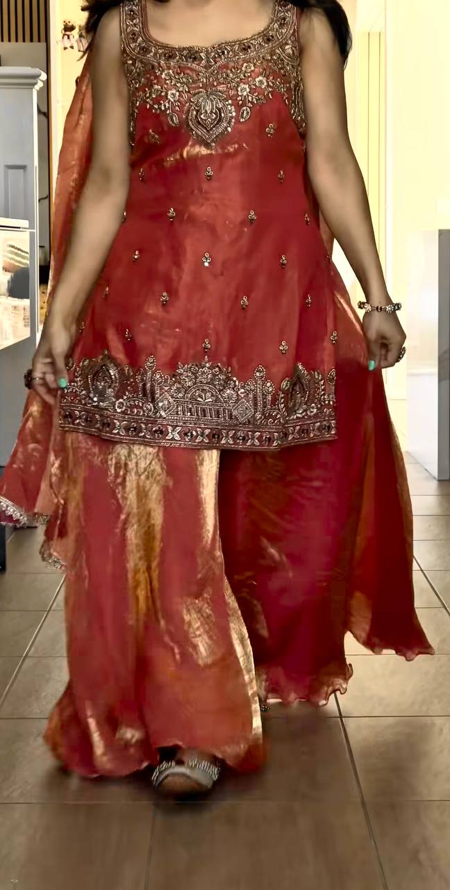 Royal Silk Plazzo Set with Handwork Embroidery