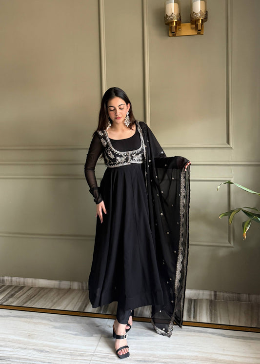 Heavy Fox Georgette Designer Anarkali Gown Set with Dupatta