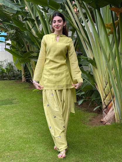 Mal Chanderi Cotton  Farshi Salwar Suit Set