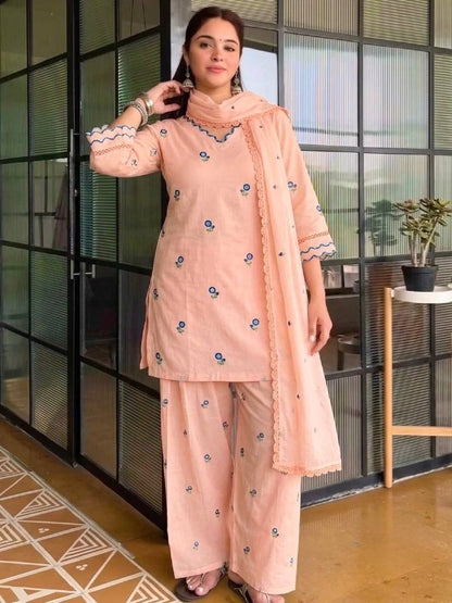 Premium Embroidered Farshi Plazzo Suit Set