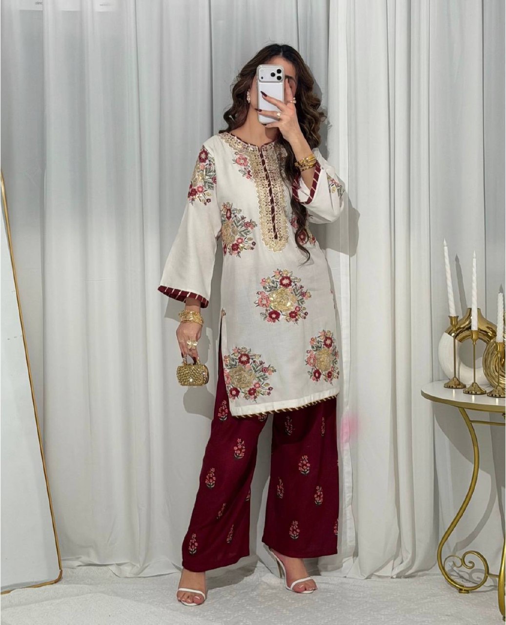 Trending Faux Georgette Kurti Set with Elegant Dupatta