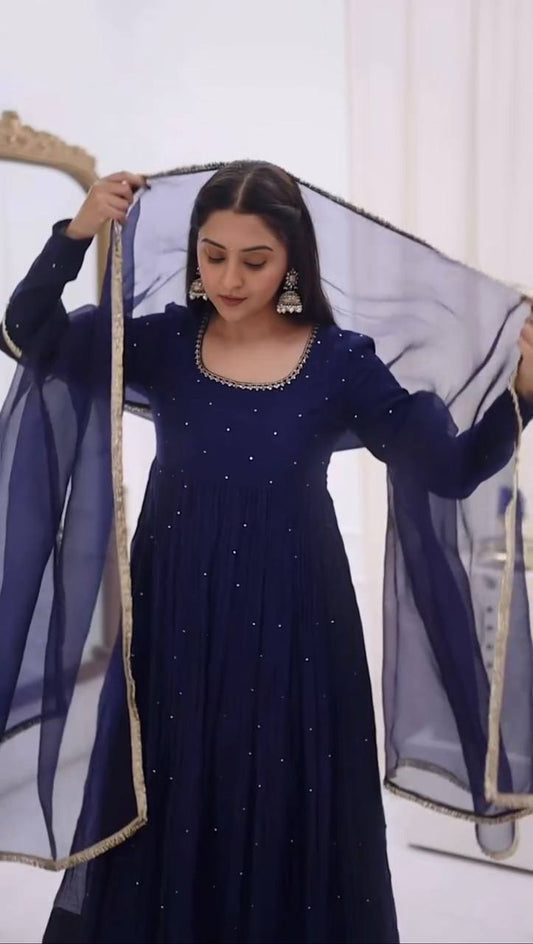 Royal Designer Anarkali Set with Grand Flair & Fancy Lace Dupatta