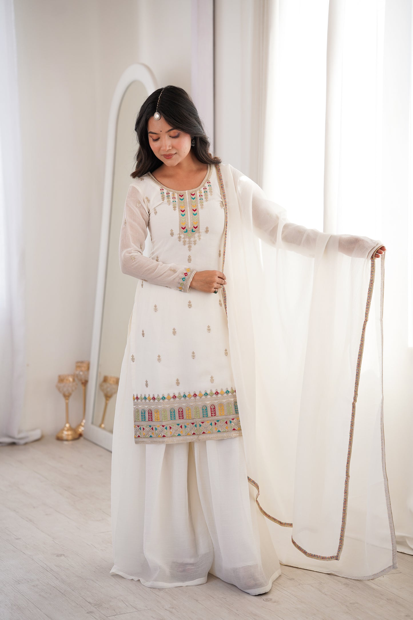 Premium Soft Crunchy Silk Wedding Wear Sharara Set