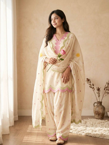 Mal Chanderi Cotton  Farshi Salwar Suit Set