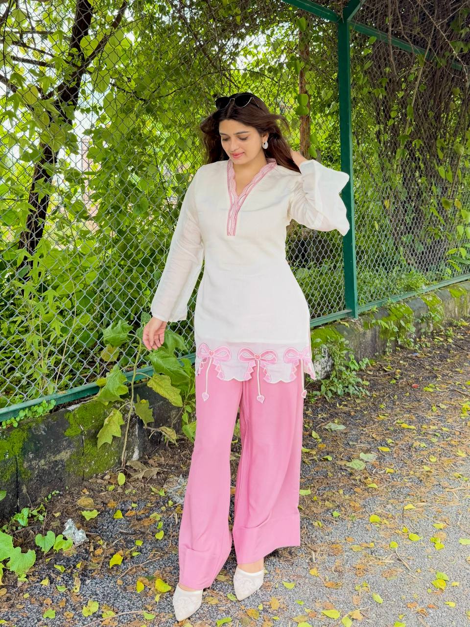 Designer Party Wear Look Pure Roman Silk Top & Plazzo Set