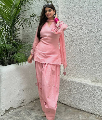 Designer Mal Chanderi Cotton Farshi Salwar Suit