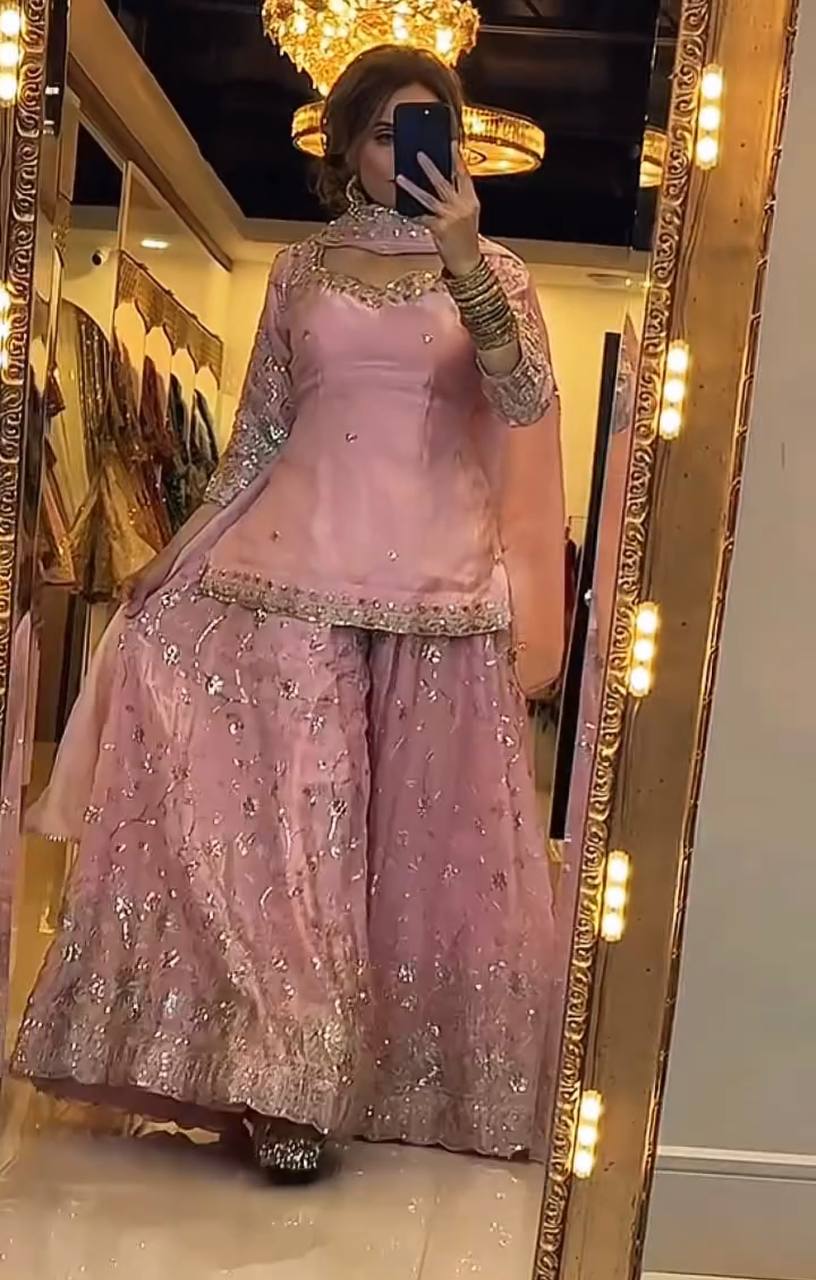Designer Frendy Silk Embroidered Kurti Set with Dupatta