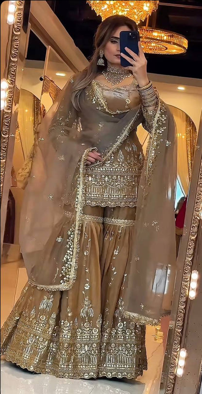 Designer Sharara Set with Heavy Sequence Work