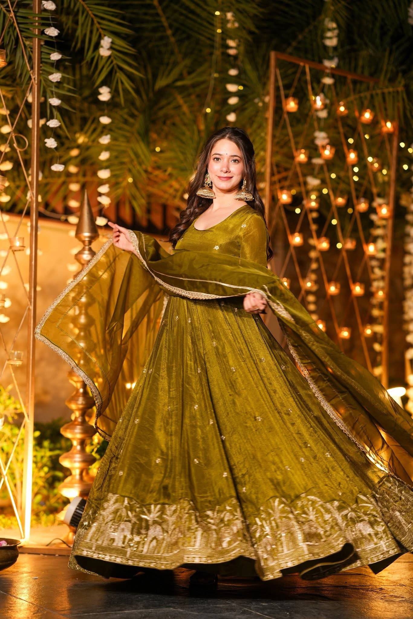 Designer Crunchy Silk Anarkali Suit with 5mm Sequence & Embroidery Work