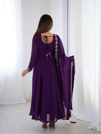 Wedding Special Designer Anarkali Suit with Heavy Flair & Fancy Dupatta