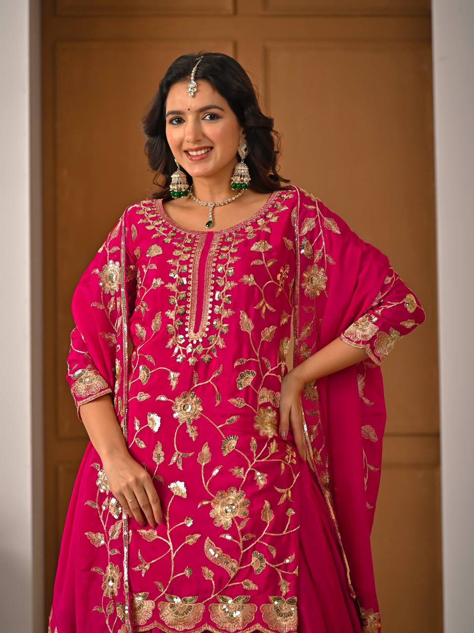 Eid & Party Wear Purple Floral Embroidery Lehenga Top and Dupatta Set