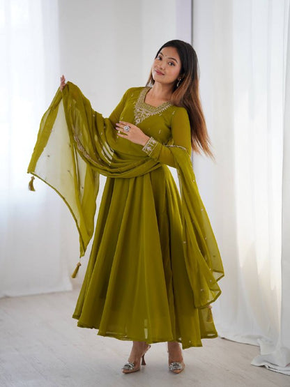 Wedding Special Designer Anarkali Suit with Heavy Flair & Fancy Dupatta