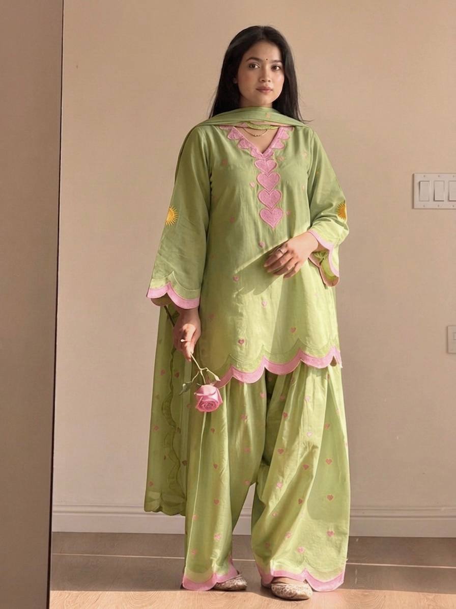 Mal Chanderi Cotton  Farshi Salwar Suit Set