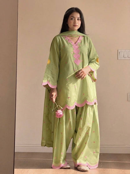 Mal Chanderi Cotton  Farshi Salwar Suit Set
