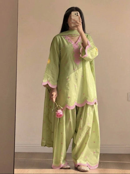 Mal Chanderi Cotton  Farshi Salwar Suit Set