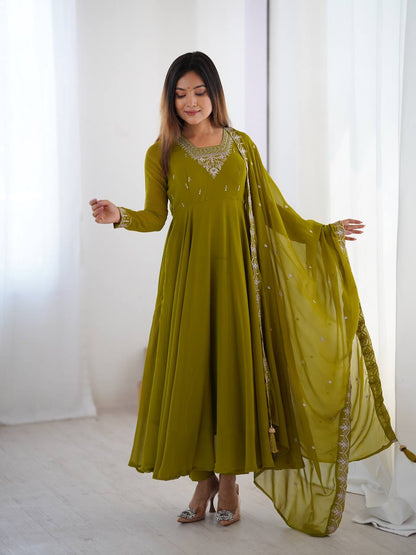 Wedding Special Designer Anarkali Suit with Heavy Flair & Fancy Dupatta