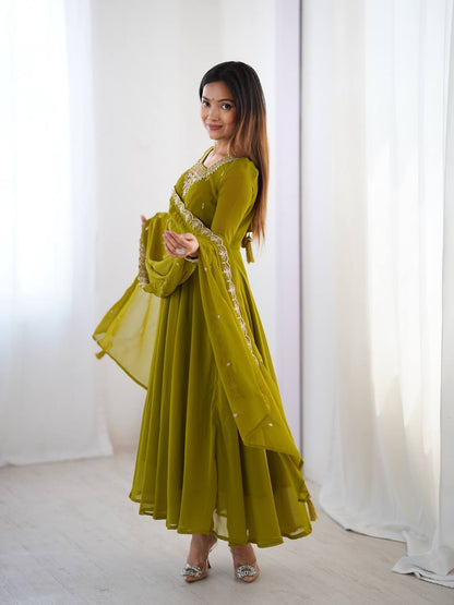 Wedding Special Designer Anarkali Suit with Heavy Flair & Fancy Dupatta