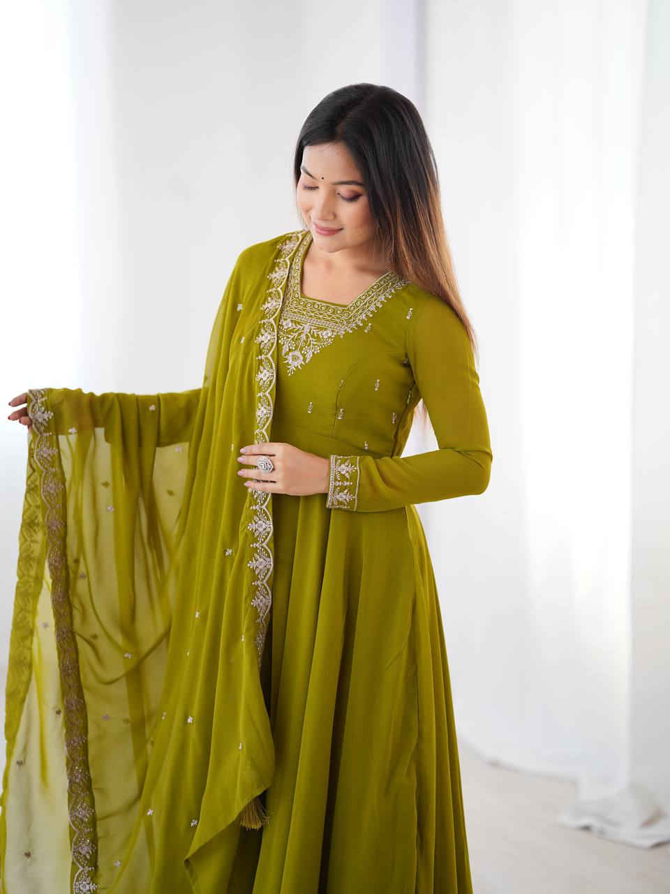 Wedding Special Designer Anarkali Suit with Heavy Flair & Fancy Dupatta