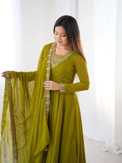 Wedding Special Designer Anarkali Suit with Heavy Flair & Fancy Dupatta