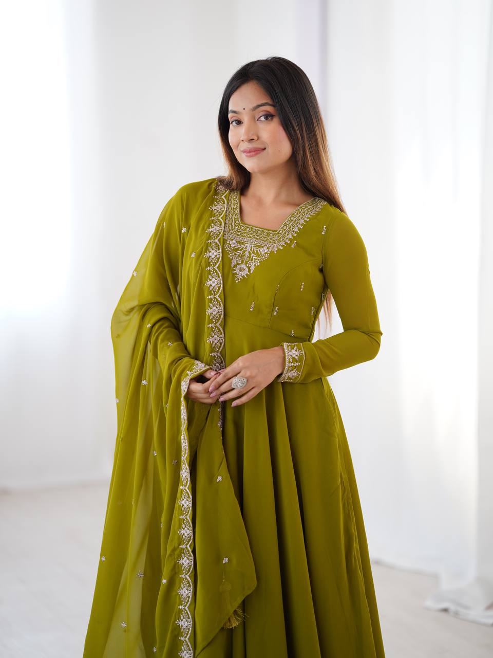 Wedding Special Designer Anarkali Suit with Heavy Flair & Fancy Dupatta