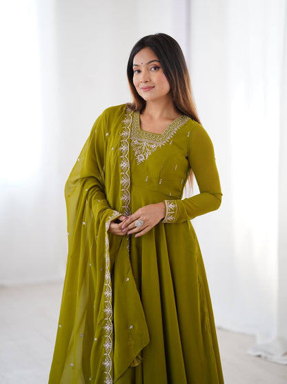 Wedding Special Designer Anarkali Suit with Heavy Flair & Fancy Dupatta