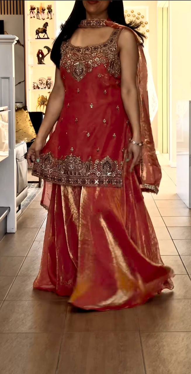 Royal Silk Plazzo Set with Handwork Embroidery