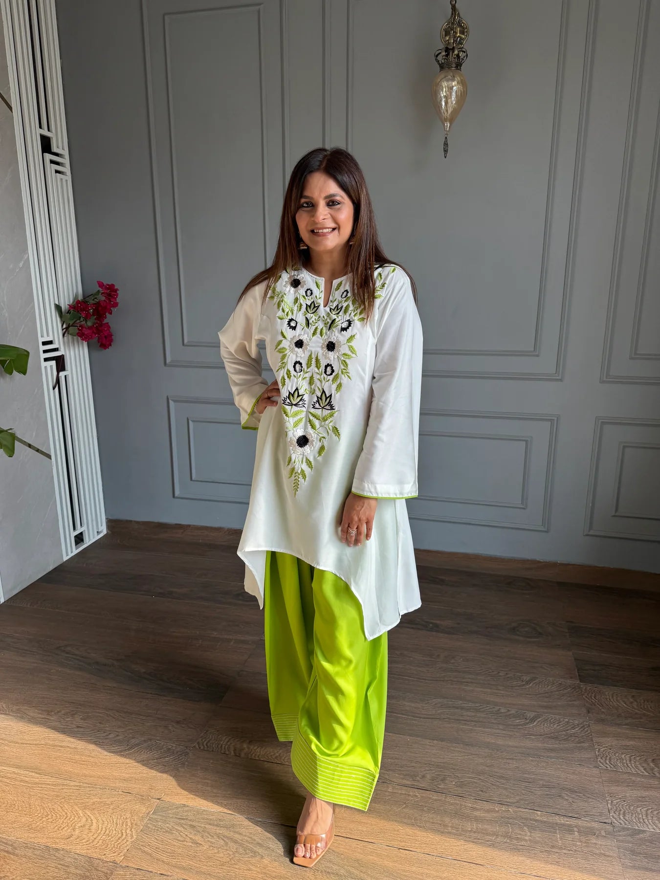 Elegant Embroidered Crap Fabric Daily Wear Suit