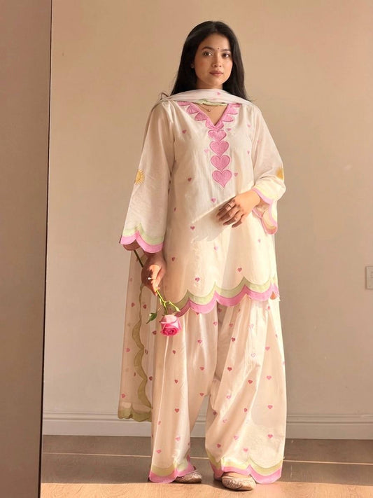 Mal Chanderi Cotton  Farshi Salwar Suit Set