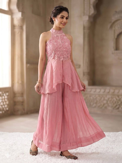 Luxury Fandy Crush Beads Work Sharara Co-Ord Set