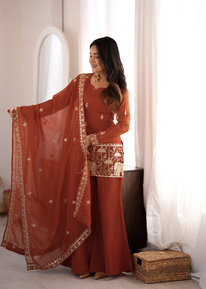 Premium Ethnic Crunchy Silk Kurta Set with Sequence Embroidery
