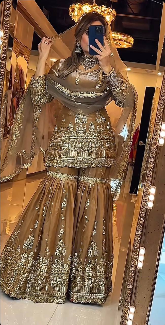 Designer Sharara Set with Heavy Sequence Work
